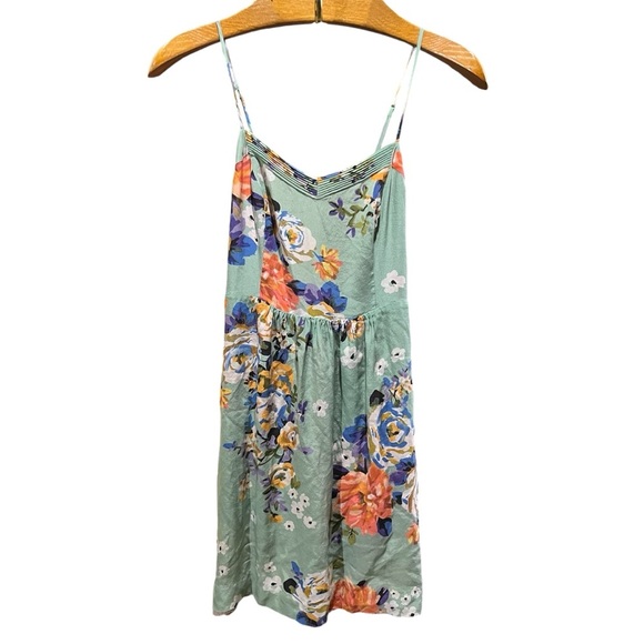ANTHROPOLOGIE ~ Moulinette Soeurs 100% silk Floral Lined Dress with Smocked Back - Picture 2 of 12